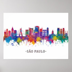 São Paulo Brazil Skyline Poster