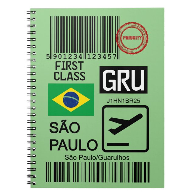 Sao Paulo Brazil travel ticket Notebook (Front)