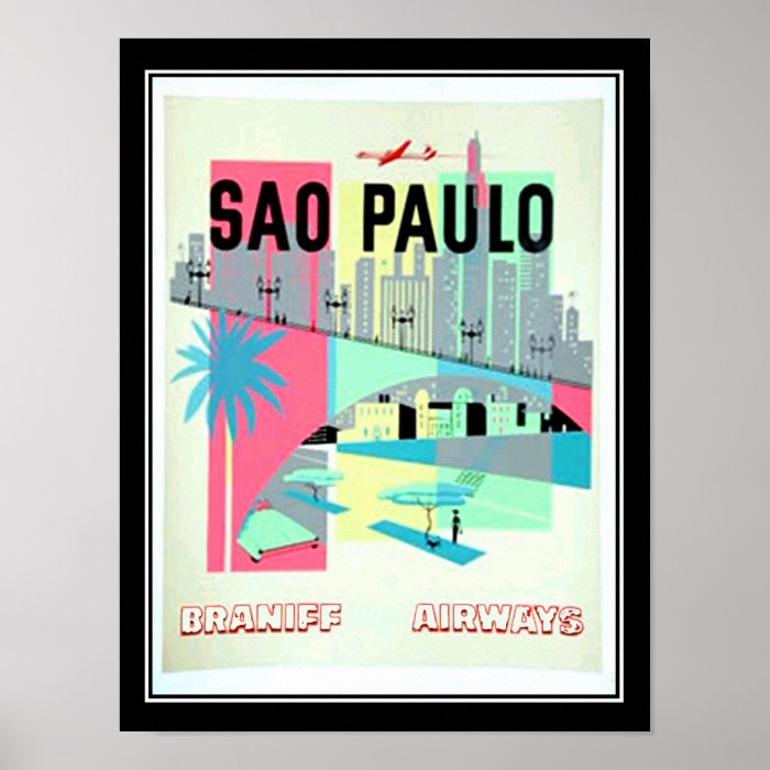 Sao Paulo Brazil Travel Vintage Poster Zazzle