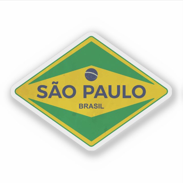 São Paulo Brazil Vintage Sticker (Front)