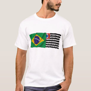 São Paulo & Brazil Waving Flags T-Shirt