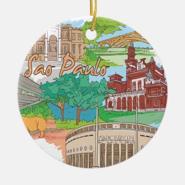Sao Paulo Ceramic Ornament (Front)