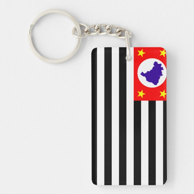 Sao Paulo city flag brazil symbol Keychain (Front)