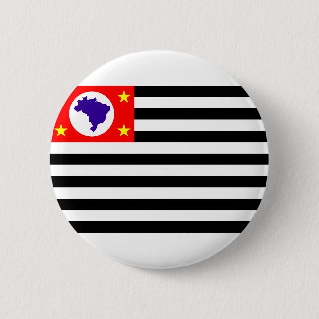 Sao Paulo city flag brazil symbol Pinback Button (Front)