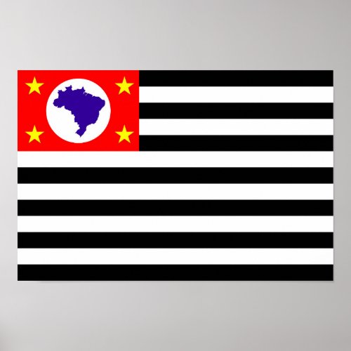 Sao Paulo city flag brazil symbol Poster