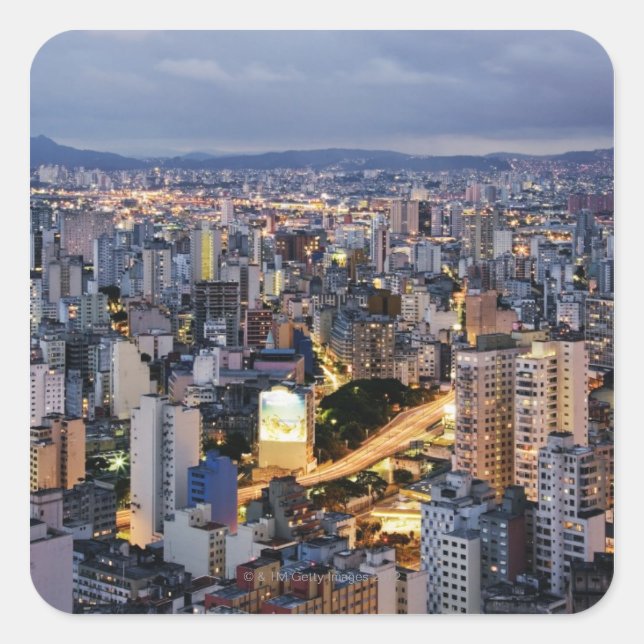 Sao Paulo Cityscape 2 Square Sticker (Front)