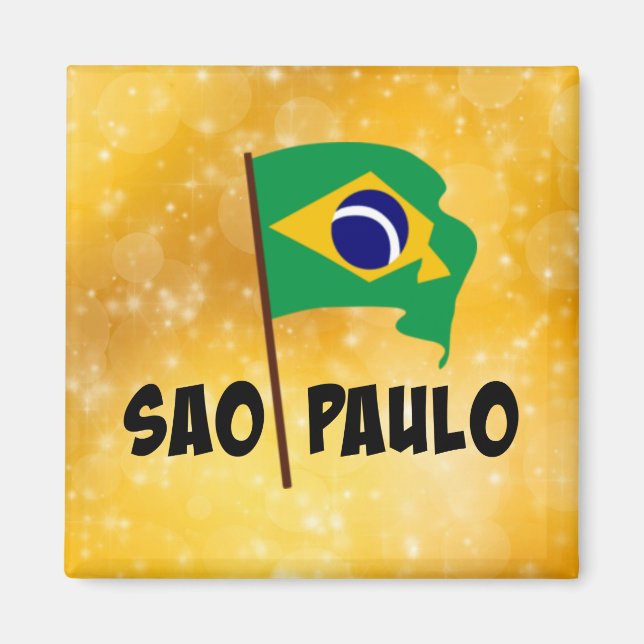Sao Paulo, Flag of Brazil Magnet (Front)