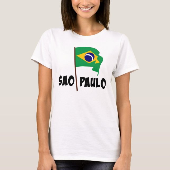 Sao Paulo, Flag of Brazil T-Shirt (Front)