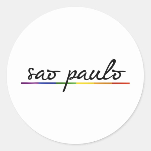 SAO PAULO GAY PRIDE _png Classic Round Sticker