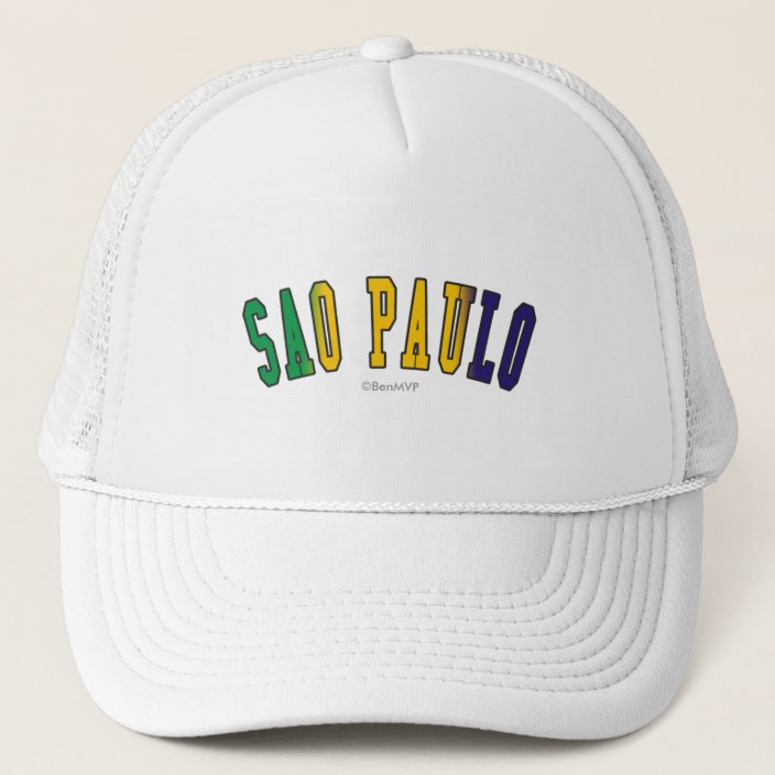 Sao Paulo in Brazil National Flag Colors Hat