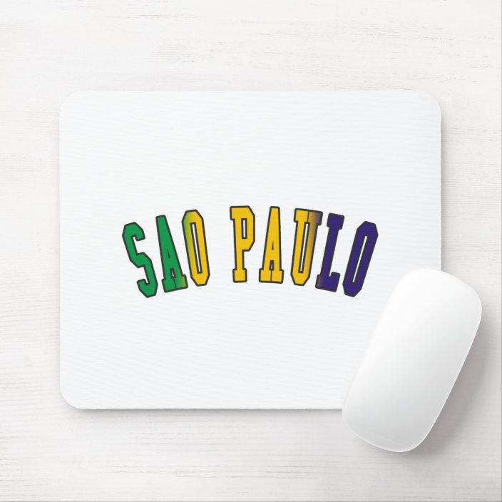 Sao Paulo in Brazil National Flag Colors Mouse Pad