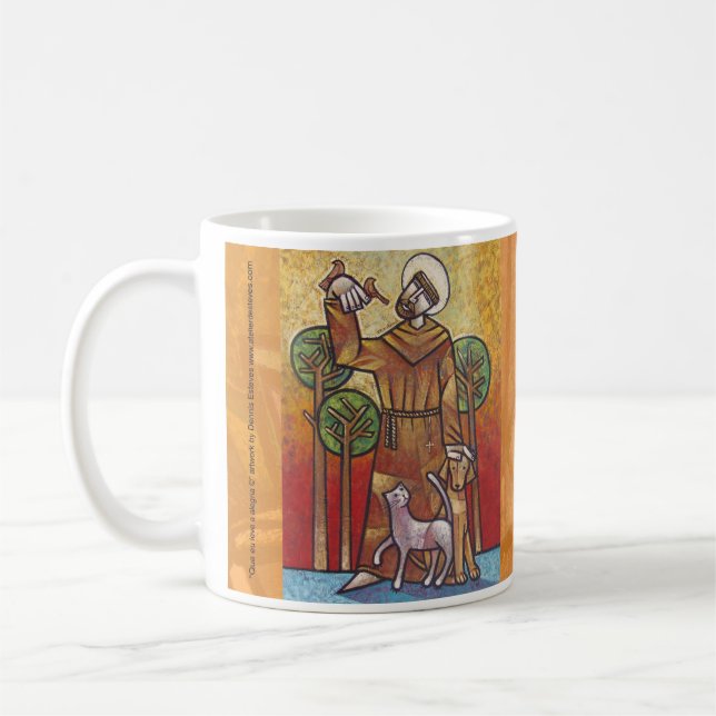 São Saint Francis of Assis Coffee Mug Cubist Relig (Left)