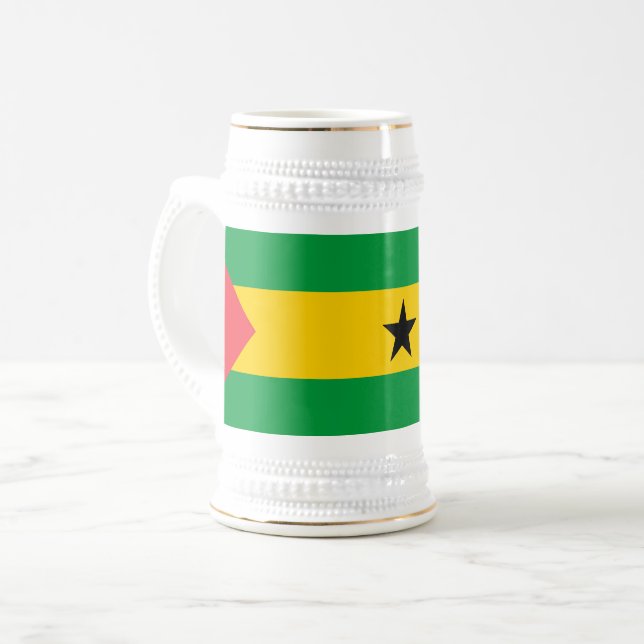 Sao Tome and Principe Flag Beer Stein (Front Left)