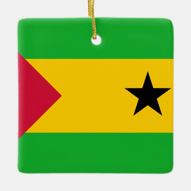 Sao Tome and Principe Flag Ceramic Ornament (Front)