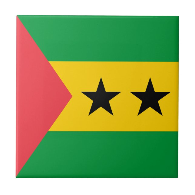 Sao Tome and Principe Flag Ceramic Tile (Front)