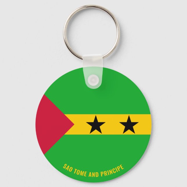 Sao Tome and Principe Flag Charming Patriotic Keychain (Front)