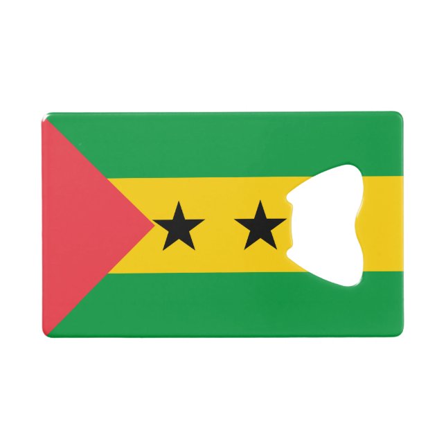 Sao Tome and Principe Flag Credit Card Bottle Opener (Front (Horizontal))