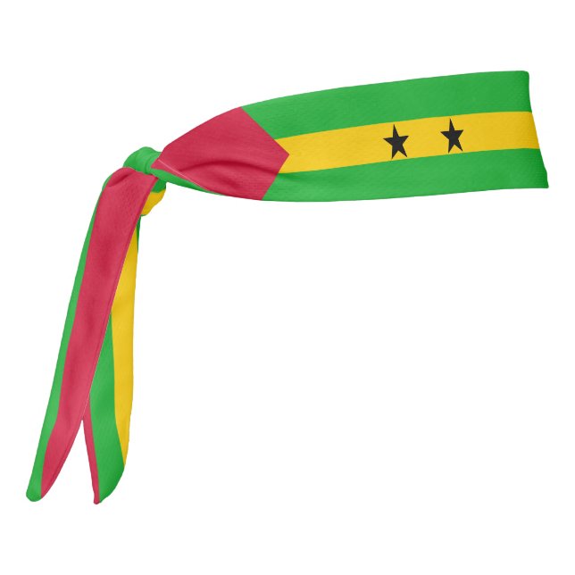 Sao Tome and Principe Flag Elegant Patriotic Tie Headband (Rotate 270)