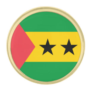 Sao Tome and Principe Flag Gold Finish Lapel Pin