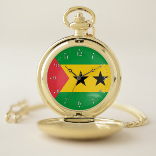 Sao Tome and Principe Flag Pocket Watch