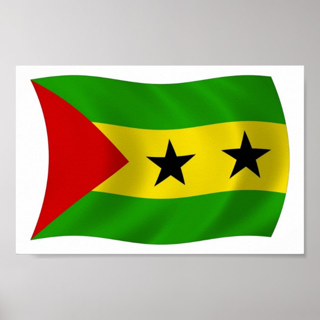Sao Tome and Principe Flag Poster Print (Front)
