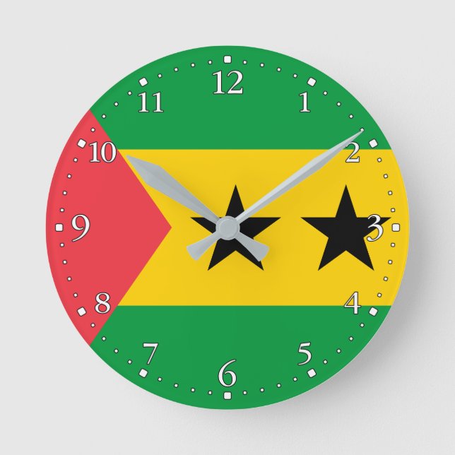 Sao Tome and Principe Flag Round Clock (Front)