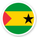 São Tomé and Príncipe Flag Round Sticker
