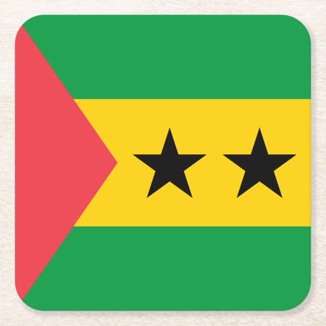 Sao Tome and Principe Flag Square Paper Coaster (Front)