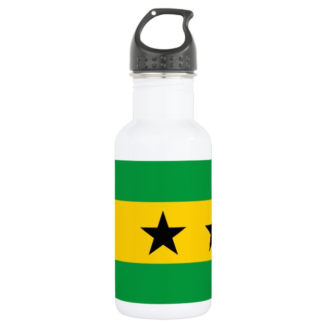 Sao Tome and Principe Flag Stainless Steel Water Bottle (Front)