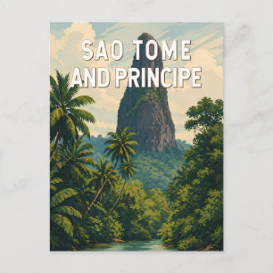 Sao Tome and Principe Illustration Travel Art Postcard