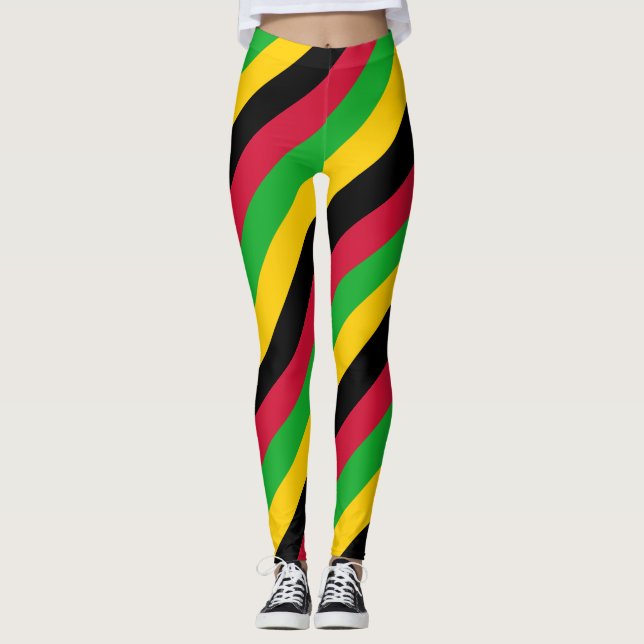 Sao Tome and Principe National Flag Colors Legging (Front)