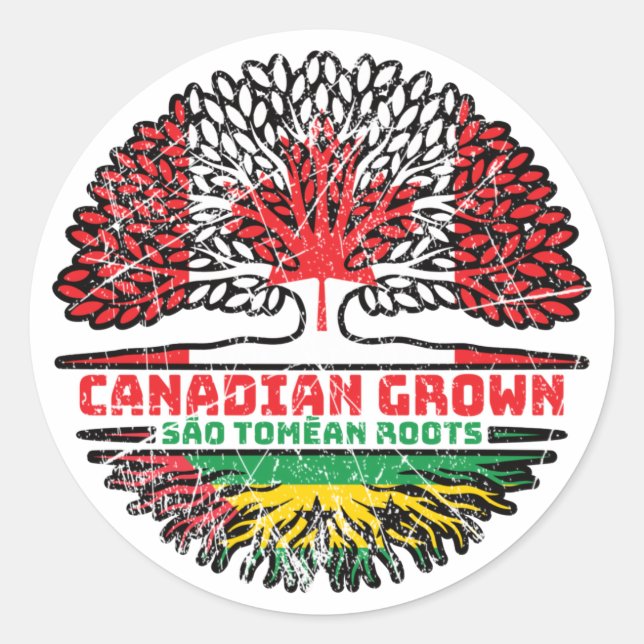 Sao Tome and Principe Sao Tomean Canadian Canada Classic Round Sticker (Front)