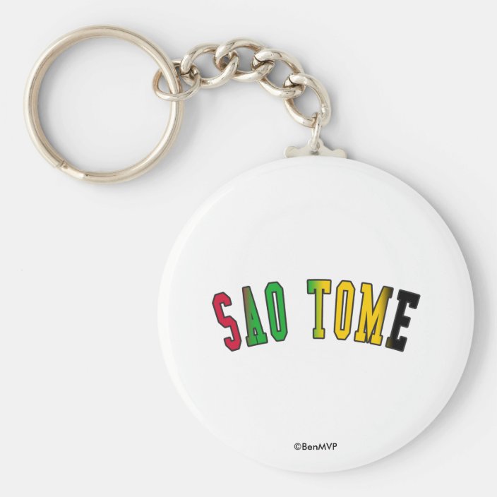 Sao Tome in National Flag Colors Key Chain