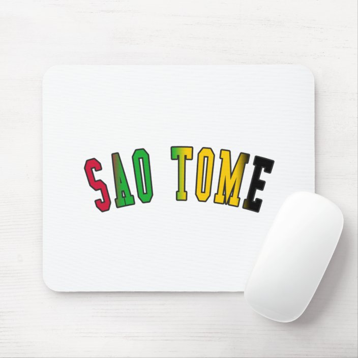 Sao Tome in National Flag Colors Mouse Pad