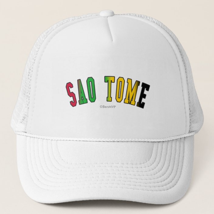Sao Tome in Sao Tome National Flag Colors Mesh Hat