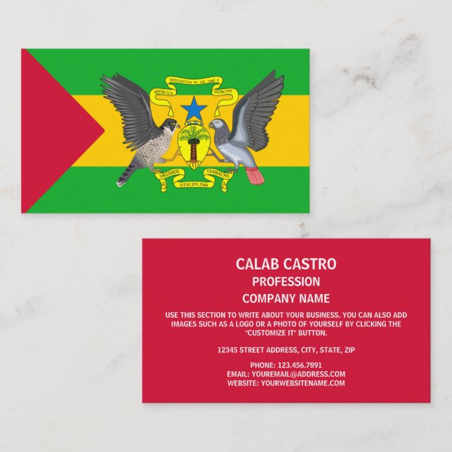 São Toméan Flag & Coat of Arms Business Card (Front/Back)