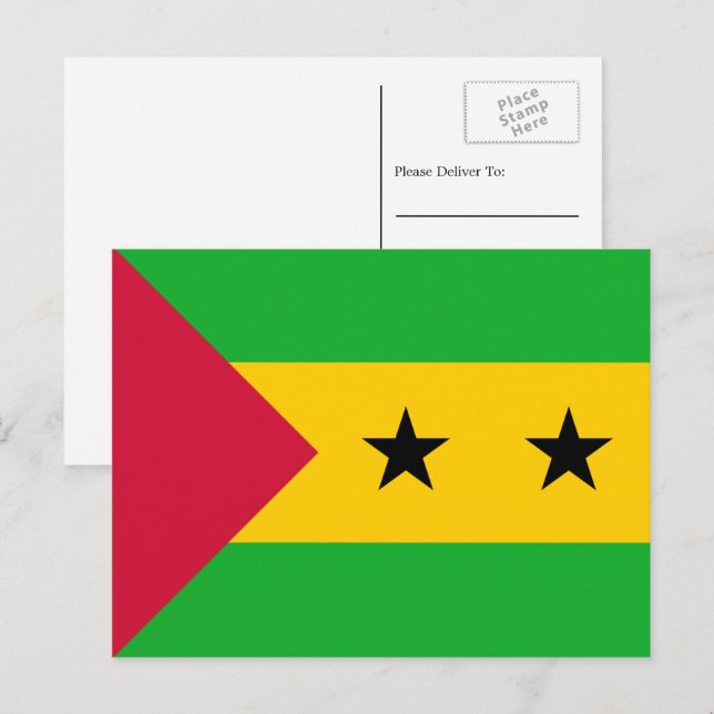 São Toméan Flag, Flag of São Tomé and Príncipe Postcard (Front/Back)