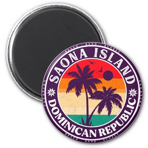 Saona Island Dominican Republic _ Retro 60s Magnet