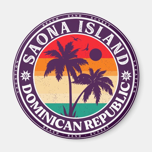 Saona Island Dominican Republic - Retro 60s Magnet (Front)