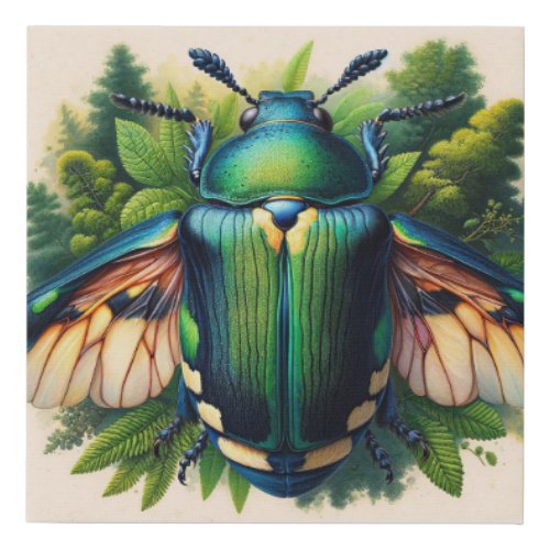Sap Beetle in Natural Habitat IREF563 _ Watercolor Faux Canvas Print