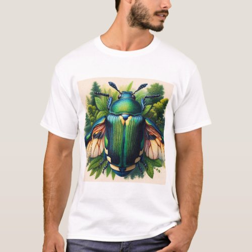Sap Beetle in Natural Habitat IREF563 _ Watercolor T_Shirt