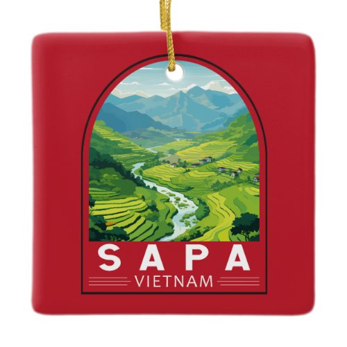 Sapa Vietnam Travel Art Vintage Ceramic Ornament
