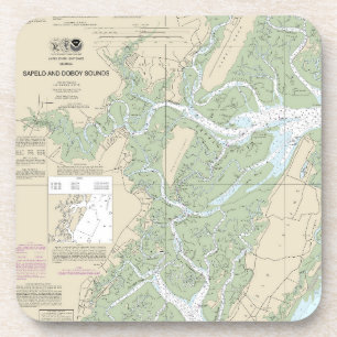 Sapelo and Doboy Sounds Nautical Chart 11510 Beverage Coaster