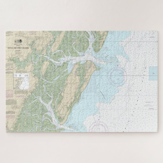 Sapelo and Doboy Sounds Nautical Chart 11510 Jigsaw Puzzle (Horizontal)
