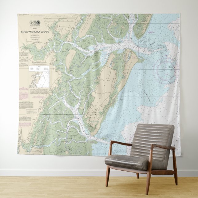 Sapelo and Doboy Sounds Nautical Chart 11510 Tapestry (In Situ (Horizontal))