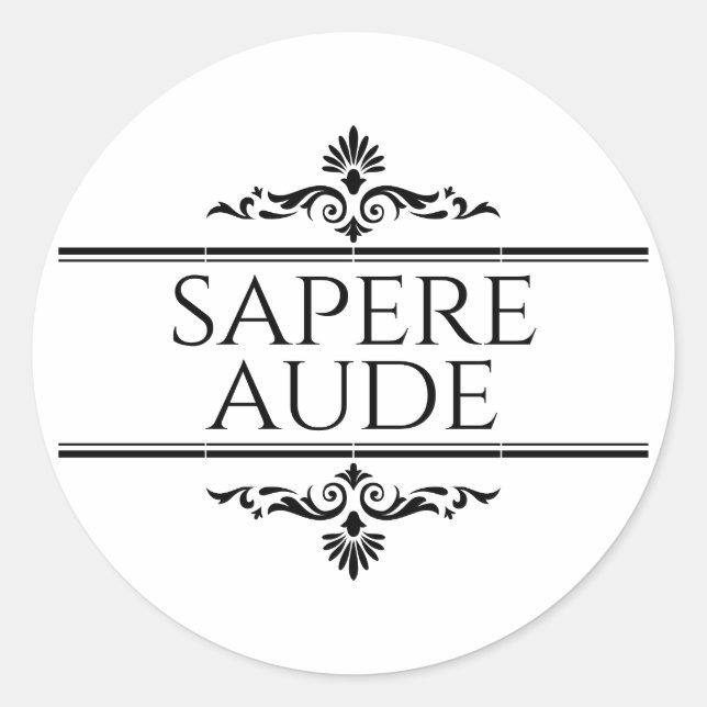 Sapere Aude Classic Round Sticker (Front)