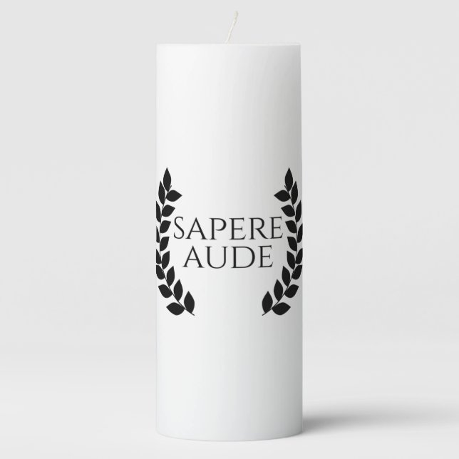 Sapere Aude Pillar Candle (Front)