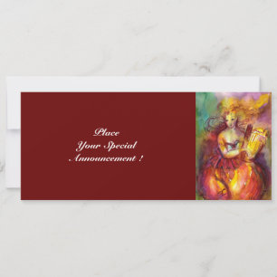 SAPHO , bright red yellow green Invitation
