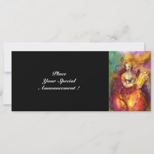 SAPHO , bright red yellow green Invitation