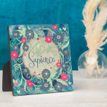 Sapience Blue Pink Inspirational Floral Pretty Plaque<br><div class="desc">Inspirational Sapience Easel Plaque– pretty, whimsical, and stylish artwork created to inspire and uplift. These WOTY plaques are extra special because the colors and One Word were chosen from my Inspirivity Subscribers. As a fun twist, their name is hidden somewhere in the artwork. This special piece actually includes some family...</div>